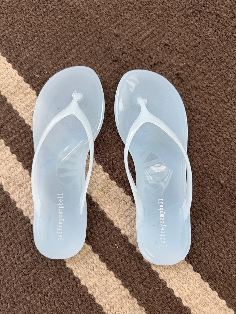 Jeffrey Campbell Pale Blue Jelly Thong Sandals
